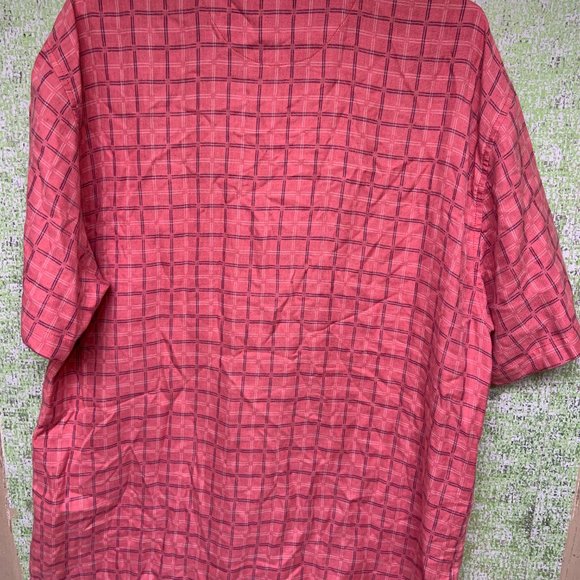 Tommy Bahama Island Zone Silk Blend Shirt Mens Size Large Pink Windowpane - Picture 6 of 6